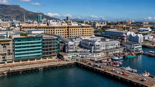 Cape Town waterfront framed by harbor views and Table Mountain