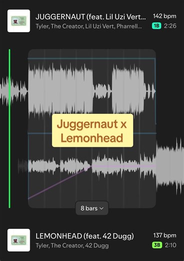 Juggernaut x Lemonhead #tylerthecreator #spotifymix #djtransition #callmeifyougetlost