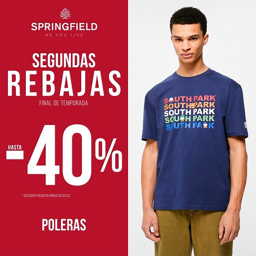 ¡Nuestras rebajas aumentan! Disfruta hasta el 40% OFF en los mejores outfits 🤩🥳 ¡Te esperamos hasta el 3 de marzo! *Descuento en productos seleccionados. | Springfield man & woman