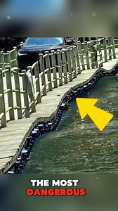 The Most Dangerous Bridge In The World This floating bridge in the Shiziguan area of Hubei Province, China is considered one of the most dangerous in the world. Stretching 500 meters long and just 4.5 meters wide, it challenges drivers with narrow lanes and constant movement over water. #ExtremeEngineering #DangerousRoads #ChinaTravel #techno #technology credits: @ Tenofo / YT | Vee media