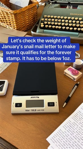 In order to send the letter for my snail mail club, it has to weigh under 1oz so that I can ship it with a forever stamp. Problem is- I can’t check beforehand 😅 #snailmail #mailclub #mailclubsubscription #historytok #womenownedbusiness