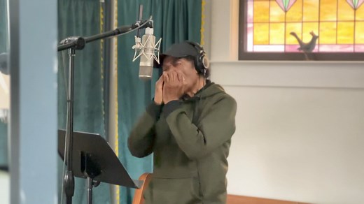 Bobby Rush recording harmonica for the single released today. Stream “99 and 1/2 Won’t Do” with Blind Boys of Alabama and I on any platform, produced by Colin Linden and Jeff DeLia. | Bobby Rush