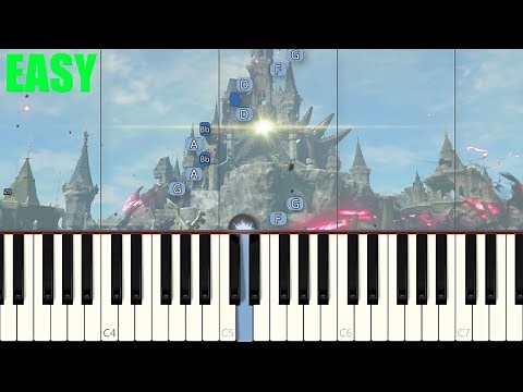 The Legend of Zelda: Breath of the Wild - Hyrule Castle (EASY Piano Tutorial) [Synthesia]