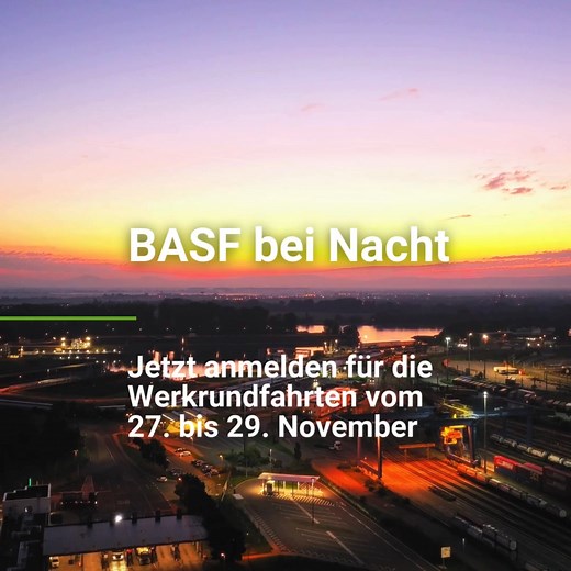 🌃 Erlebt das Werk Ludwigshafen im Dunkeln! Vom 27. bis 29. November bietet das #Besucherzentrum erneut die ganz besonderen Werkrundfahrten „BASF bei Nacht“ ⭐an. Es ist faszinierend, den 10 Quadratkilometer großen Verbundstandort Ludwigshafen bei Dunkelheit aus der Nähe zu erleben. Die Anmeldung ist für Mitarbeitende und Externe ab sofort bis zum 24. November möglich. Hier geht es zur Anmeldung: https://basf.ticketfritz.de/Event/Kachel/neuer-ordner-basf-by-night/41901 Jeweils fünf Busse 🚍 fahre