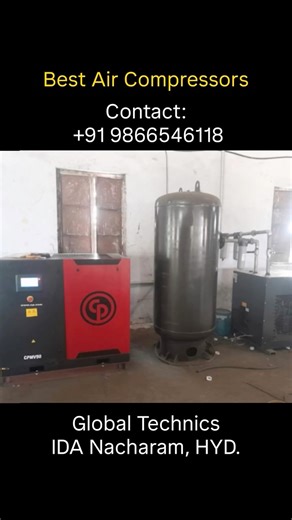 Chatter Box Bhanu | @chicago_pneumatic @globaltechnicsind Best Air Compressor 💨 👌Mee Rice Sortex Machine ki best air compressor, best performance & best... | Instagram