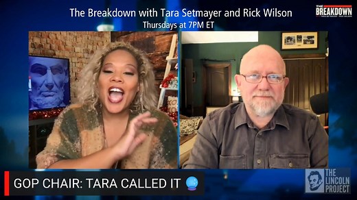 8.5K views · 871 reactions | Last night on #TheBreakdown Tara Setmayer and Rick Wilson explained Lara Trump's takeover of the RNC is all a part of a scheme to get more money funneled "into the Trump crime family enterprise." She has no qualifications for the job whatsoever, much like her father-in-law. | The Lincoln Project | Facebook