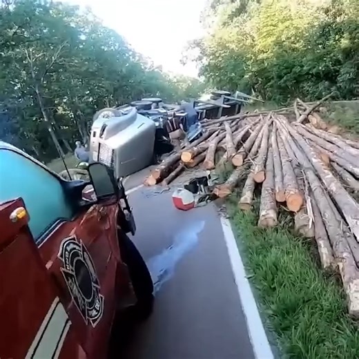 222K views · 3.7K reactions | Log Truck Rolls on Busy Road - Driver is OK | Ron Pratt | Facebook