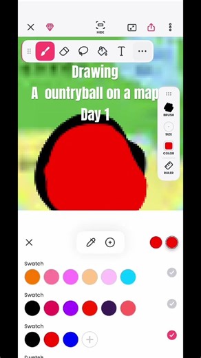 Drawing a #countryball on a map Day 1: comment witch Countryballs the most to be drawn