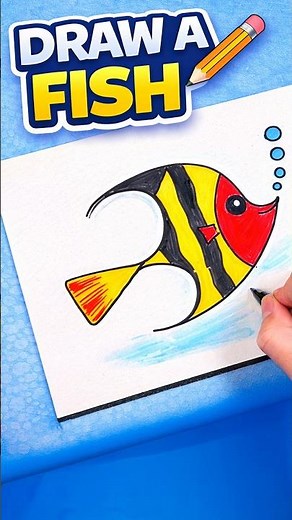 Easy Fish Drawing for Kids 🐠 | Step-by-Step Painting & Coloring #diy #craft #craftyfun #kids
