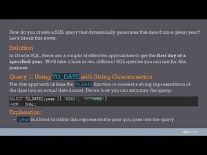 How to Get the 1st Day of the Year with SQL Query in Oracle