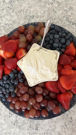Melinda Edwards on Instagram: "This fruit dip is the easiest and BEST fruit dip ever! All you need is a block of cream cheese and marshmallow fluff! We love it so much we double it and use two blocks and a large container of fluff. Just whip them both together and serve with your favorite fruit! YUM!! Happy 4th of July, Friends❤️!!!"