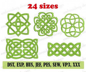 Celtic Knot Embroidery Design: 5 Patterns, 21 Sizes (instant Download) - Etsy