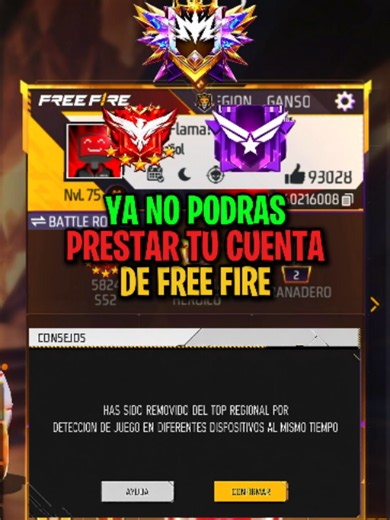 Ya no podras prestar tu cuenta de Free Fire #freefire #freefirenoticias #freefireparati #cinturonaaa