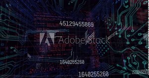 Animation of data processing and processor socket over dart background Stock Video