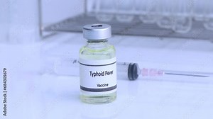 Typhoid Fever vaccine in a vial, immunization and treatment of infection, scientific experiment