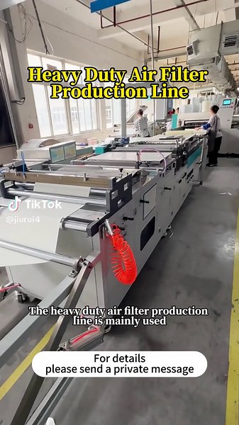 The main machines of a heavy duty air filter production line include the air filter paper pleating machine (the rotary type air filter folding machine), the air filter paper loading machine.#heavydutyairfilteproductionline #airfilterpaperleatingmachine