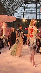 Vogue | This morning, @matthieu_blazy presented his first @chanelofficial couture collection at the Grand Palais. Models paraded down a set full of... | Instagram