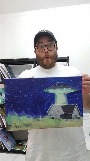 UFO Sighting Oil Painting by Artist Jose Trujillo