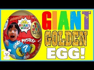 Ryan's World GOLDEN GIANT Mystery Egg Surprise Opening |SugarBunnyHops