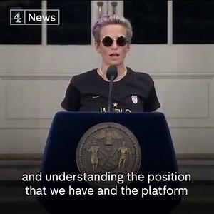 1.6M views · 30K reactions | “There’s nothing that can faze this group…We have pink hair and purple hair, we got white girls and black girls, and everything in between, straight girls and gay girls.” Megan Rapinoe addresses fans in New York as they celebrate the World Cup-winning U.S. Soccer team. | Channel 4 News | Facebook