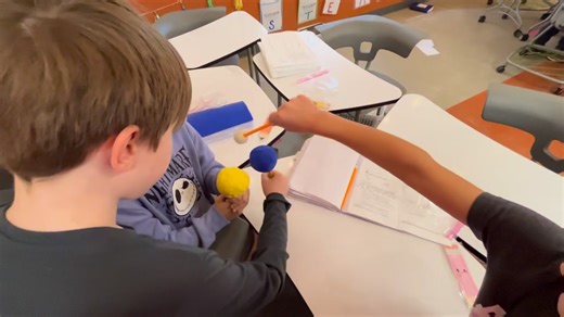 3rd graders this week made models of the Sun, Earth, and Moon to show how they move in space! ☀️🌎🌕 check the comments for more videos! | Overton Ray Elementary
