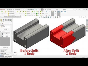 Split Feature in SolidWorks (Divide Body into multiple parts)