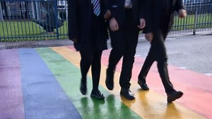 London school abused over LGBT History month rainbow crossing