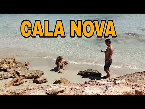 4K-HD BEACH WALK TOUR AT CALA NOVA BEACH IBIZA:Summer2023: Crystal Clear Turquoise Water