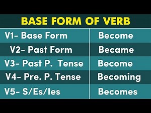 Conjugation English Verb to BECOME BECOME Past Tense, Present, Future, Participle Form - V1 V2 V3
