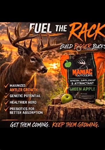 It’s time you see the difference when using Maniac Outdoors FUEL THE RACK™️ Mineral Supplement and Attractant. WE ARE THE NEXT GENERATION IN DEER NUTRITION. #maniacoutdoors #fueltherack #fyp #Herdxcelprotection #deerhunting