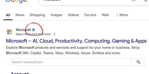 You may soon see a blue checkmark next to Google search result