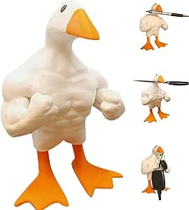 Magnetic Goose Duck Key Holder, Unique Key Holder, Standing Muscle Goose Statue, Funny Animal Magnetic Key Holder, Magnetic Tool Holder, Kawaii Desk Accessories, Room Office Tabletop Ornament (1 PC)