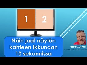 Näin jaat näytön nopeasti kahteen tai useampaan ikkunaan (Windows 11)