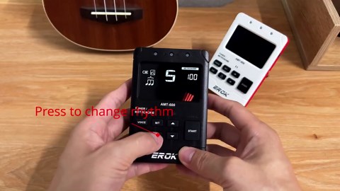 EROK Digital Metronome & Tuner - All-in-One Rechargeable with Stereo Headphone Output, Voice Counting, Ideal for Guitar, Bass, Violin & String Instruments(Black)