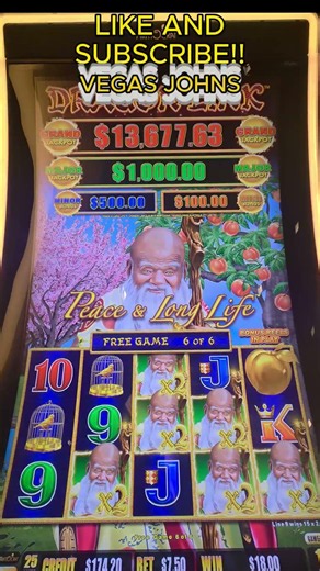 MASSIVE MULTIPLIER BONUS DRAGON LINK PEACE & LONG LIFE WENT CRAZY! #casino #slot #jackpot #vegas