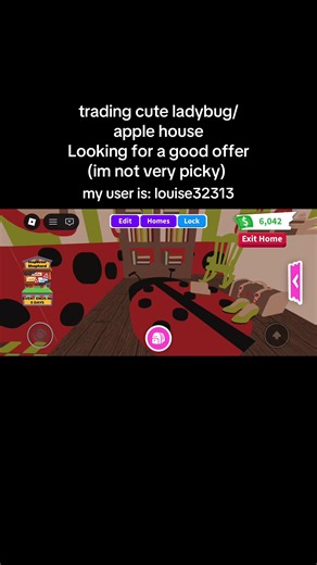 user: louise32313 #adoptme #fyp #ladybugs #roblox