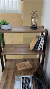 Escritorio Match con biblioteca #bertolini en MDP Off White/ Roble Ref 4224