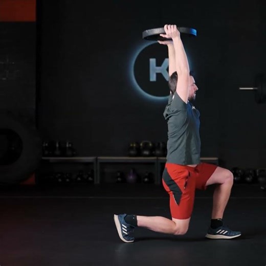 Overhead Walking Lunge - Plate