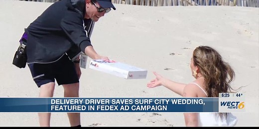 Delivery driver saves Surf City wedding, featured in FedEx ad campaign