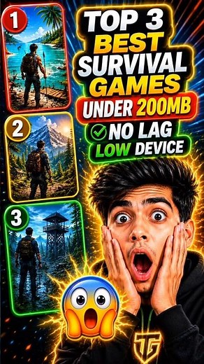 ‎Top 3 Survival Games Under 200MB 2026 |Best Low MB Games 📱