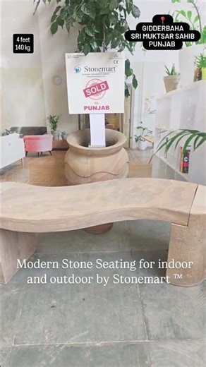 Modern Rainbow Stone Bench—A Stunning 4ft Masterpiece!