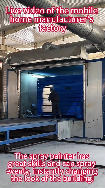 The super relaxing process of spray painting #fyp #foryou #mobilehome #mobilehometour #mobilehomes #mobilehomerenovation #vintagemobilehomes #build #container #containerhousebuild #tinyhouse #mobilehomeremodel #exterior #foldinghouse #smallspaceliving #foldingcontainer #loft #manufacturer #tinyhousemovement #tiktok