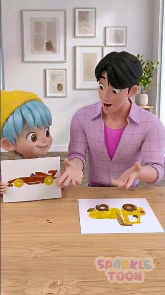 😮 Paper Roll Car Drawing Idea! 🚗 #CreativePlay #Shorts