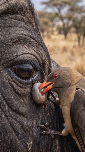 This Tiny Bird Removes Giant Ticks From Buffalo 😳
