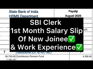 SBI Clerk 1st Month Salary Slip of New Joinee.Work Experience🥹 #banking #sbi #sbiclerk