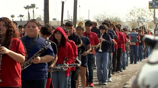 Nearly 240 Brownsville ISD from Oliveira Middle School are preparing to perform at the Charro Days’ Illuminated Night Parade. See how they're preparing in the comments below: | KRGV