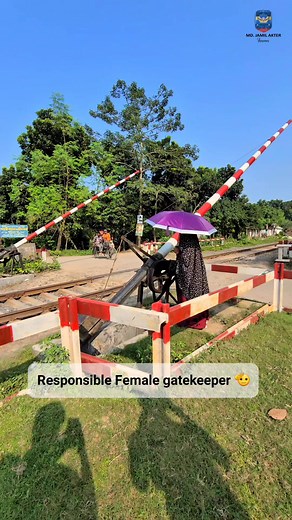 Responsible Female gatekeeper 🫡 #bdrailway #RailGate #railway #safetyfirst | Md. Jamil Akter