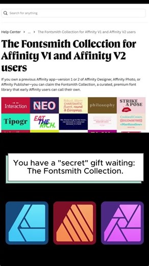 How to find and download the free fonts for Affinity V2 & V1 Users