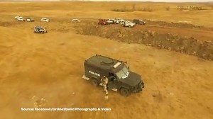Police opened fire on a drone during the North Dakota pipeline protests. | VICE News