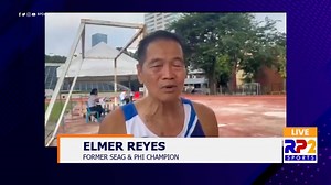 WATCH | Elmer Reyes, a former 10-time national champion and SEA Games medalist in high jump continues his athletic prowess at 74, and competes in Philippine Masters International Athletics Championships at PhilSports Complex in Pasig City. "Masaya ito, nagkikita-kita kami ng mga dati kong mga kalaro, o sabihin na natin, mga dati kong kalaban pero kakampi na ngayon," Reyes told #RP2Sports, following his gold medal victory in M70 long jump event. "Kaya sa mga hindi pa sumasali, join na kayo, magan